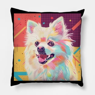 70s Spitz Vibes: Pastel Pup Parade Pillow