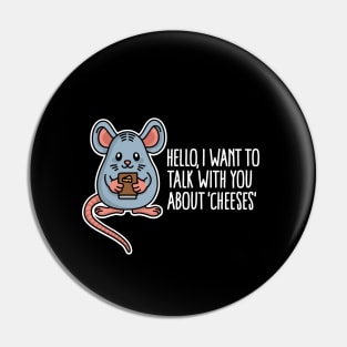 Funny Christian gifts food pun mouse cartoon Pin