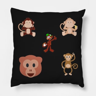 Monkeys 5 pk Stickers Collection Pillow