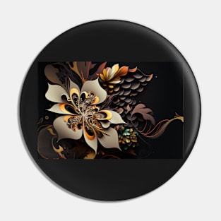 Abstract Floral Garden Botanical Print Pin