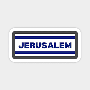 Jerusalem City in Israel Flag Colors Magnet