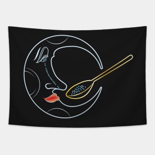 Moon spoon Neon Tapestry