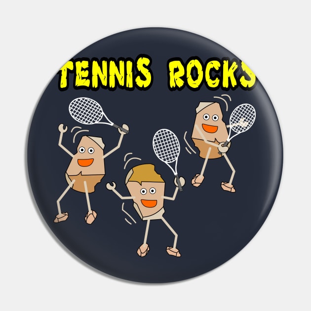 Three Light Tennis Rocks Pin by Barthol Graphics