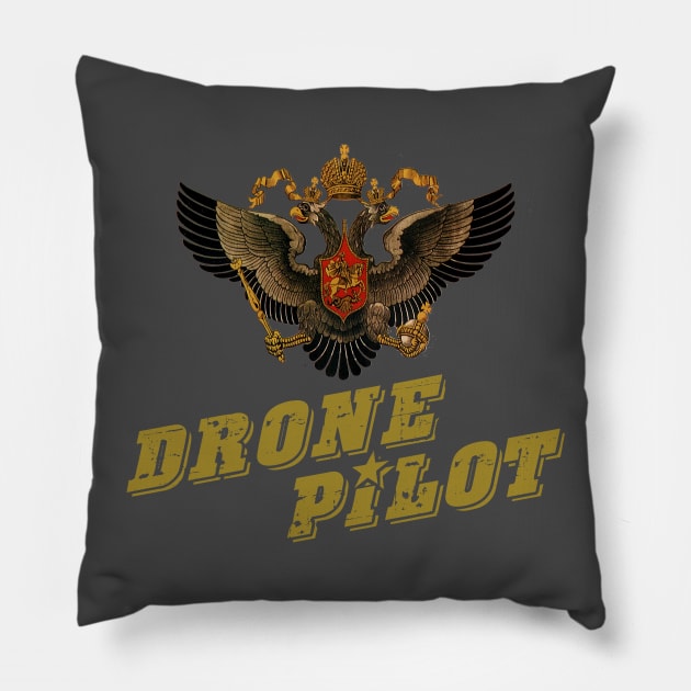 Drone Pilot Gold Pillow by DavidLoblaw