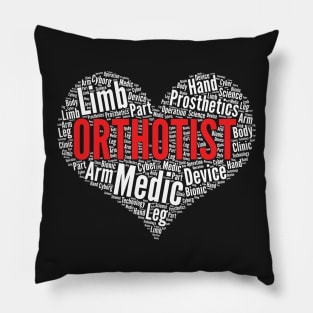 Orthotist Heart Shape Word Cloud Design design Pillow