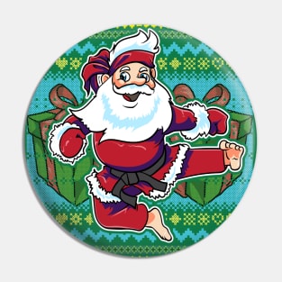 Karate Santa Claus Taekwando Fung Fu MMA Mixed Martial Arts Pin