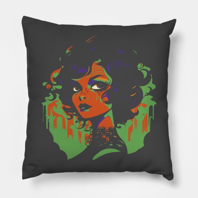 Goth girl illustration Pillow by elaissiiliass