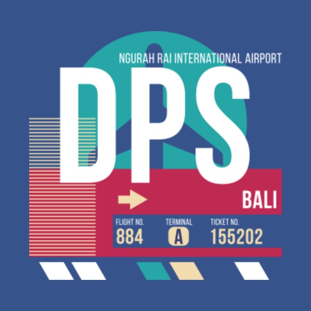 Bali, Indonesia (DPS) Airport Code Baggage Tag E by SLAG_Creative