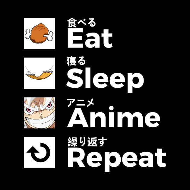 Eat Sleep Anime Repeat Again by zerooneproject