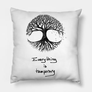 Hand drawn Tree of life with Quote Pillow