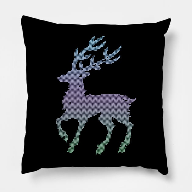 december deer ugly christmas Pillow by crackdesign