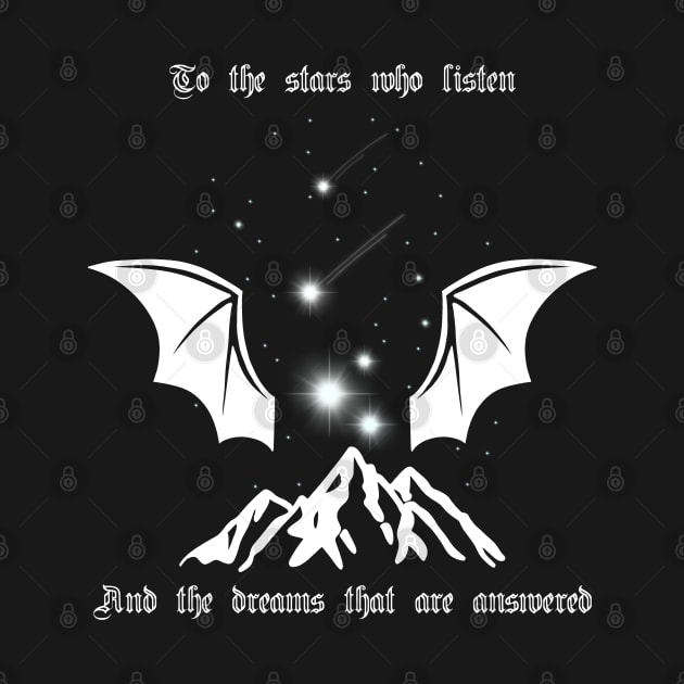 To the stars who listen and the dreams that are answered ACOTAR Velaris Bat Boys Wings Night Court by thenewkidprints