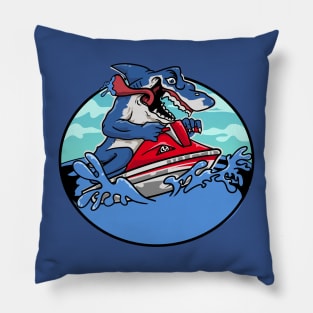 furious SHARK RIDING JET SKI Pillow