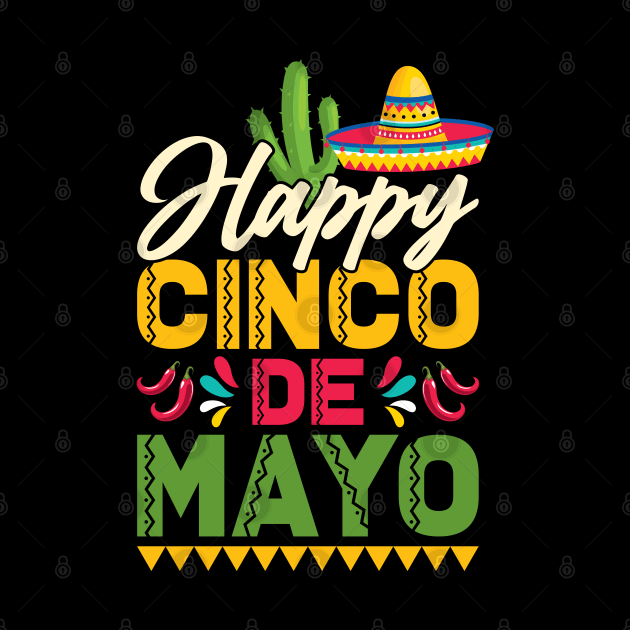 Happy Cinco De Mayo Mexican Hat Sombrero by Peco-Designs