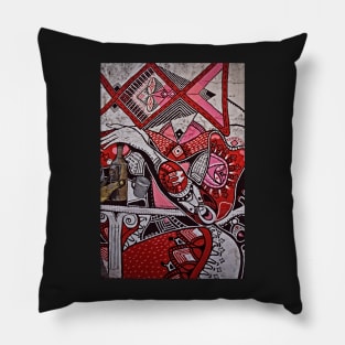 Graffiti in Red, White and Black Pillow