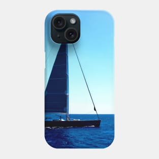 View in Amalfi coast at a boat sailing across the Tyrrhenian Sea with skippers Phone Case