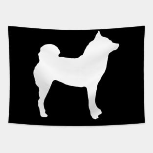 Lilly the Shiba Inu Silhouette - White on Black Tapestry