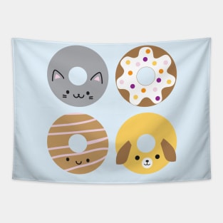 Kawaii Animal Donuts Tapestry