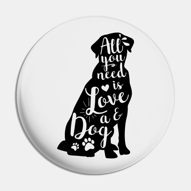 Black Lab - Gift for Dog Lovers - Black with Clear Lettering Pin by RKP'sTees