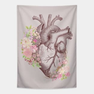 Floral anatomical heart Tapestry