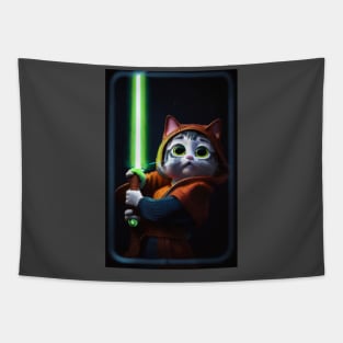 Fun Cat Print ~ AI Art ~ Fantasy Cat ~ Sci-fi Cat ~ Cats with Lightsabers Tapestry