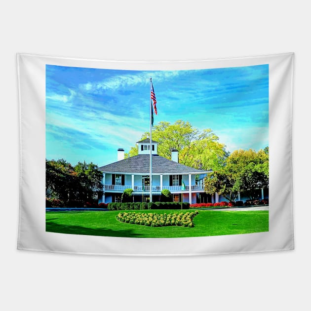 AUGUSTA NATIONAL CLUBHOUSE Tapestry by terryhuey