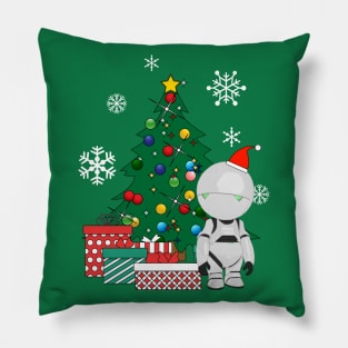 Marvin The Paranoid Android Around The Christmas Tree Pillow