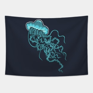 Blue Jellyfish Tapestry