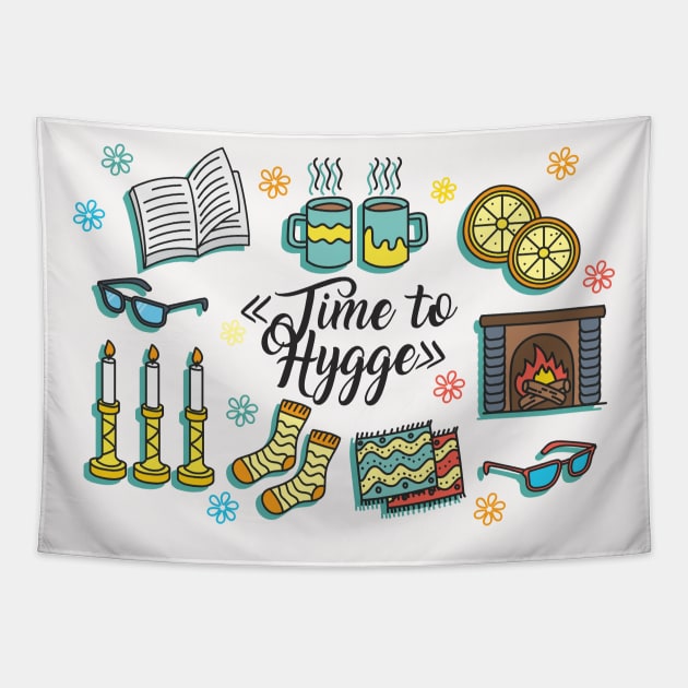 Cozy Hygge Tapestry by Happy Art Designs