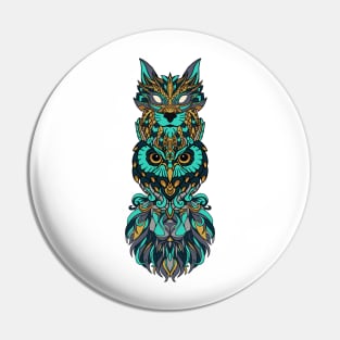 Lynx Owl Lion Totem Pin