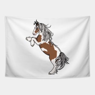 Bay Tobiano Rearing Gypsy Vanner Tapestry