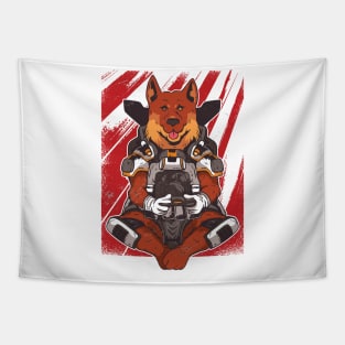 German Shepard Gaming Dog Tapestry