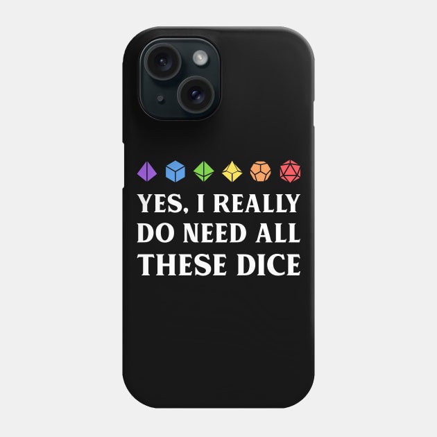 I Really Do Need All These Dice Tabletop RPG Phone Case by pixeptional