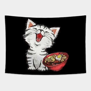 Happy Ramen Cat Tapestry