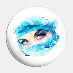 Watercolor eyes Pin