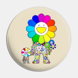 Takashi Murakami Flower Rainbow Pin