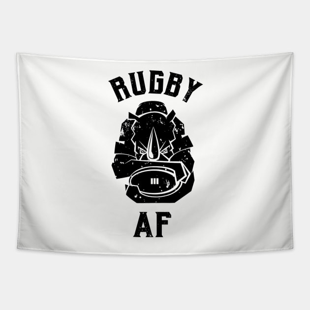 Rugby AF Rhino mascot Tapestry by atomguy