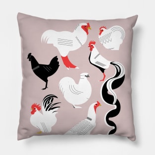 Asian roosters Pillow