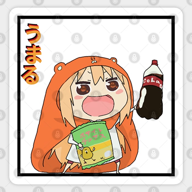 Umaru chan with BACK DESIGN Umaru Chan Sticker TeePublic