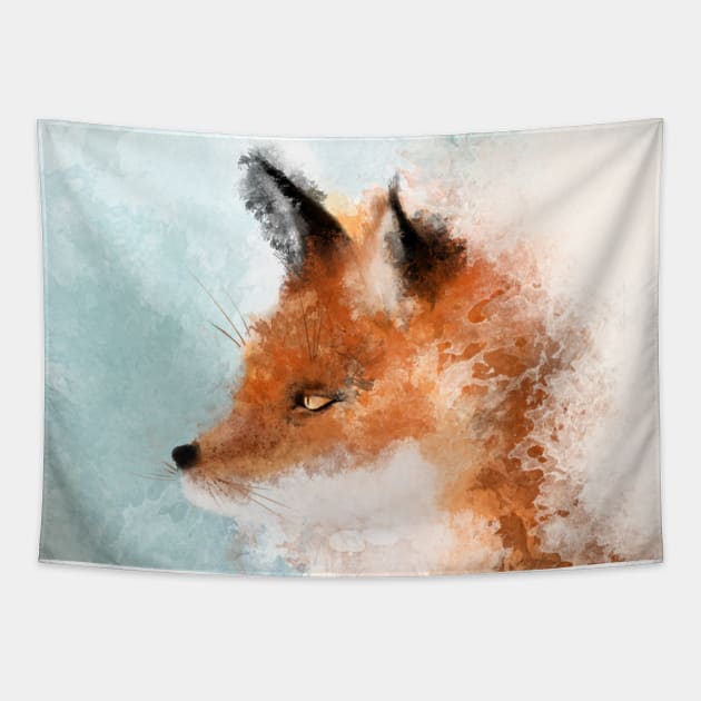 Watercolor Fox Tapestry by LillyAndTheWolf