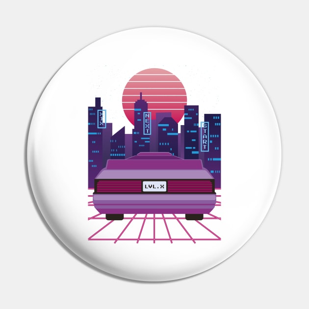 Cyber Future City Pin by LindenDesigns