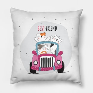 Cute Cats Best Friend Pillow