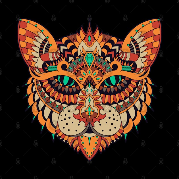 Cat Face - Mandala by dorothytoddie