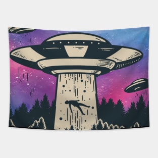 Aliens UFO Design, Galaxy Space T-Shirt, Astronomy Lovers Tapestry