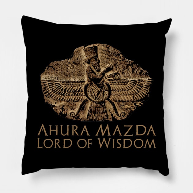 Ahura Mazda - Ancient Persian Mythology - Zoroastrianism Pillow by Styr Designs