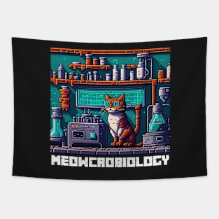 funny meowcrobiology cat Tapestry