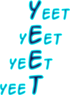 Yeet acronym in blue text Magnet