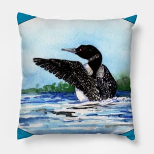 Watercolor Loon Pillow