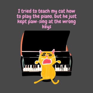 Funny Cat Piano Music Purrfect Keys T-Shirt