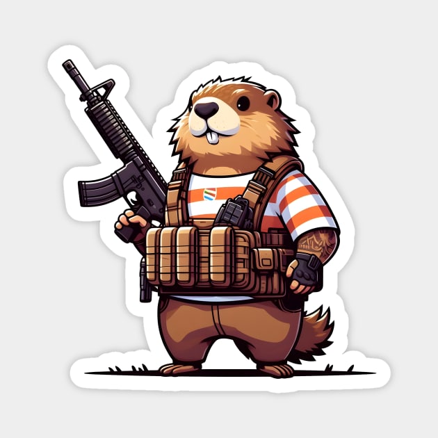 Tactical Groundhog Magnet by Rawlifegraphic